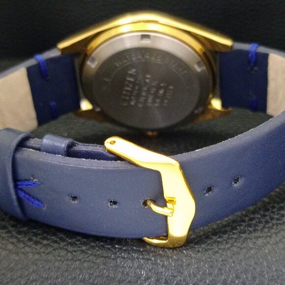 Vintage 1973 Citizen Automatic Mens Gold Watch W/daydate & Blue accents - Picture 2 of 10